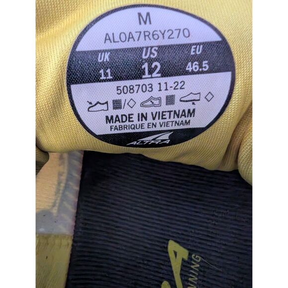 Altra Rivera 3 Shoes Mens Size 12 Yellow Running Innerflex Soles AL0A7R6Y270 - Picture 7 of 10